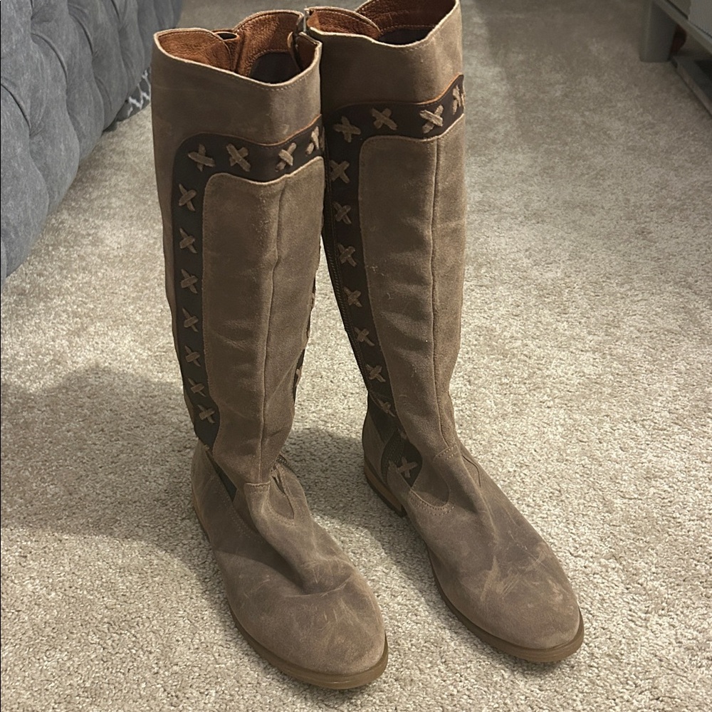 Born Brown Leather Knee-High Boots - Size 9